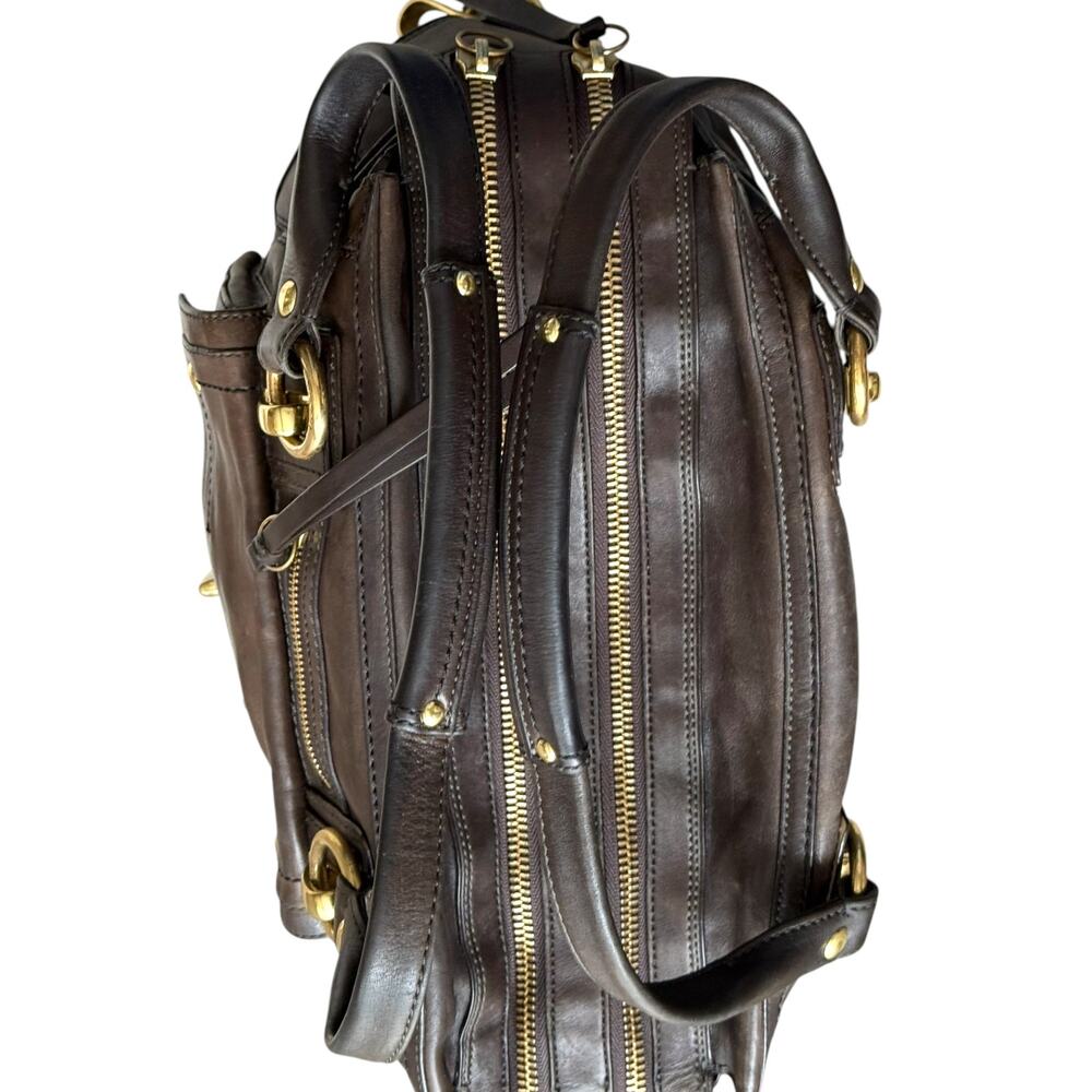 COACH 12475 Hampton Lindsay Espresso Brown Leather Brass Turnlock Hangtag y2k - Picture 6 of 14